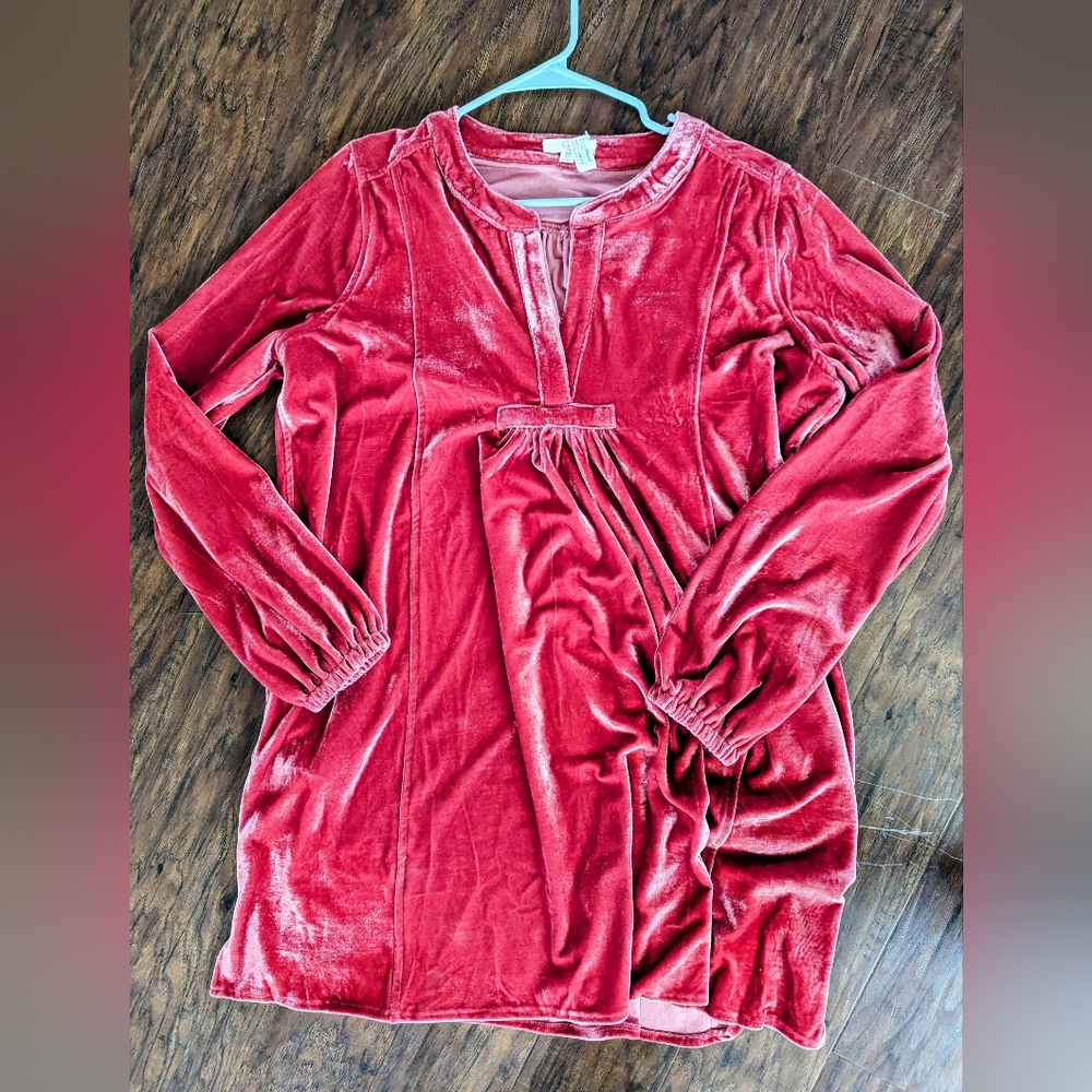 NWT Boutique Crushed Red Velvet Dress Size Medium